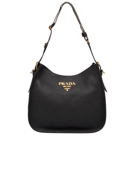 prada leather hobo shoulder bag|Prada cahier shoulder bag black.